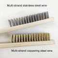 OEM 4 by 16 Rows of strong Steel bristles small wire brush wood handle scratching brush